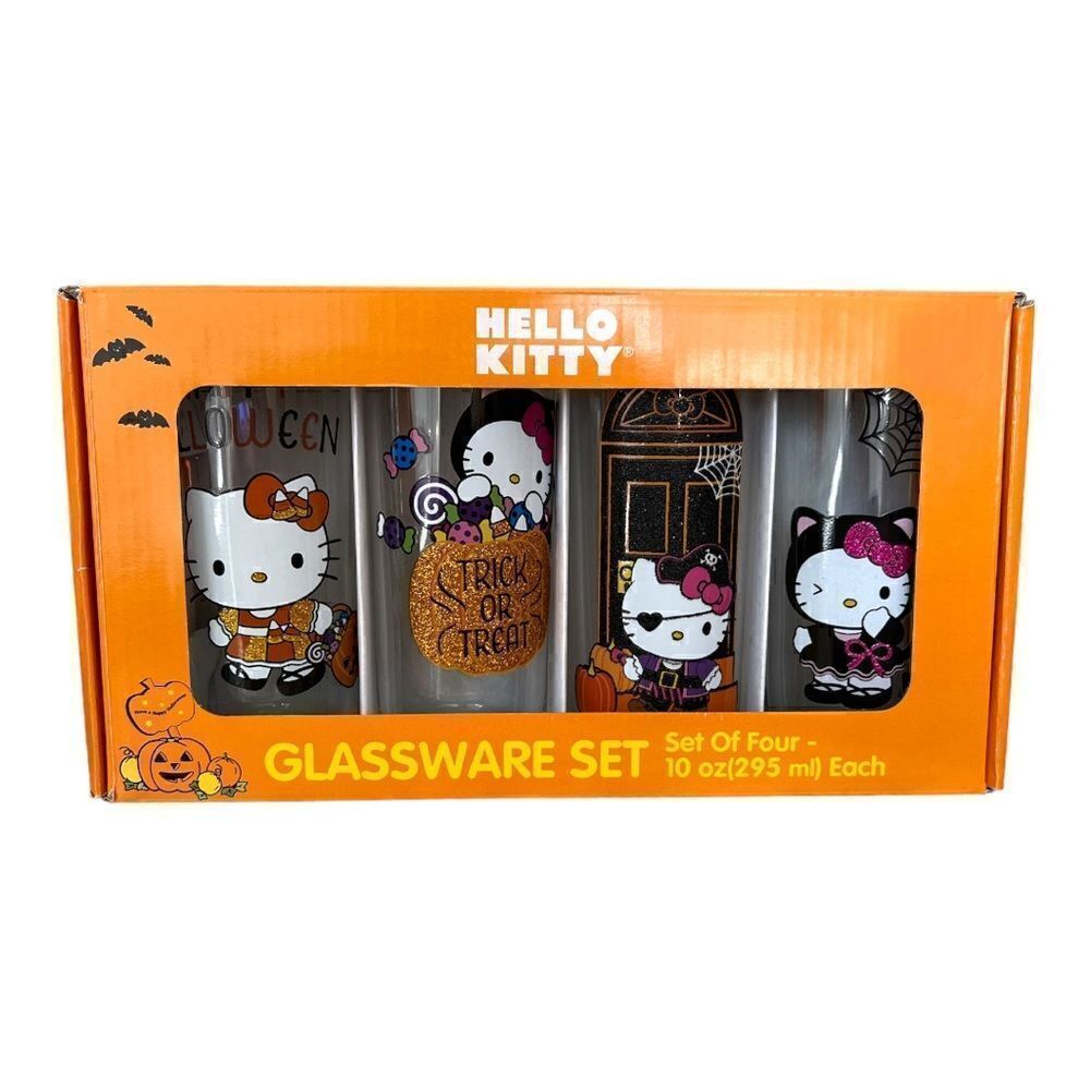 NEW! Sanrio Hello Kitty  Halloween 10oz Glassware Set